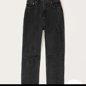 Abercrombie & Fitch The ‘90s straight ultra high rise black jeans